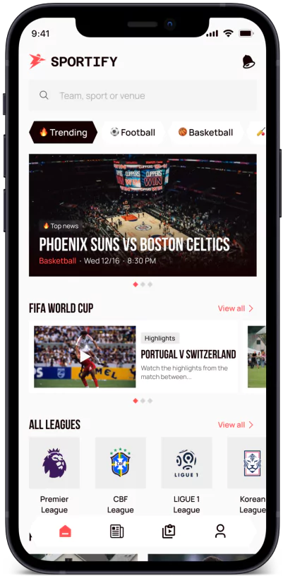 sports app development services company